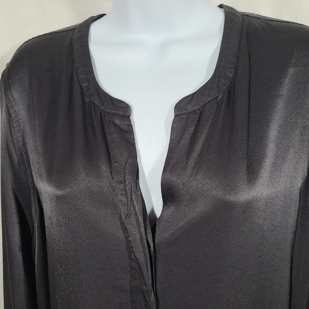 Rails Reiss Satin Popover Top Half Button Long Sl… - image 3